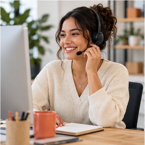 Customer support representative assisting a customer